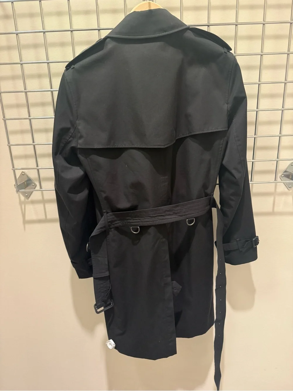 Burberry the Kensington Black Double-Breasted Trench Coat with Belt